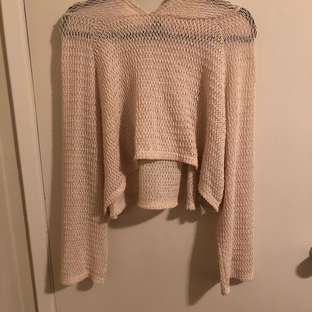 F21 hooded knit crop sweater